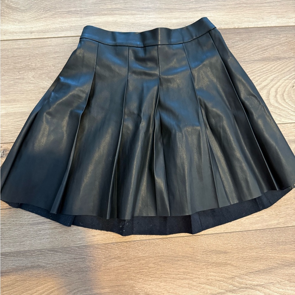 Crewcuts Black Leather Skater Skirt